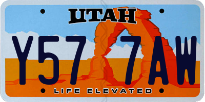 UT license plate Y577AW