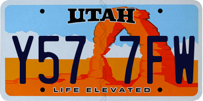 UT license plate Y577FW