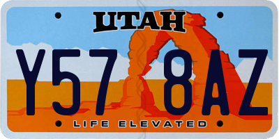 UT license plate Y578AZ