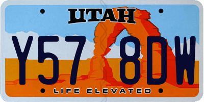 UT license plate Y578DW