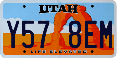 UT license plate Y578EM