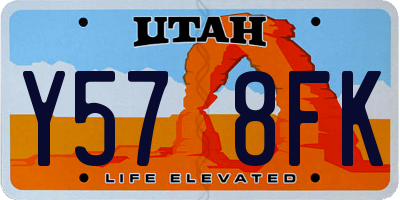 UT license plate Y578FK