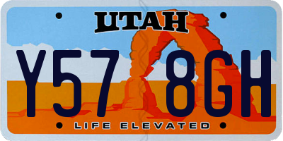 UT license plate Y578GH