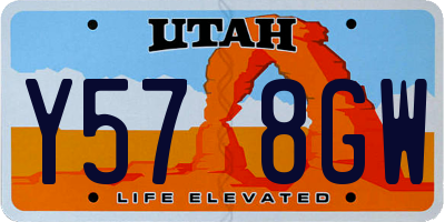 UT license plate Y578GW