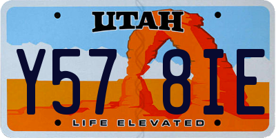 UT license plate Y578IE