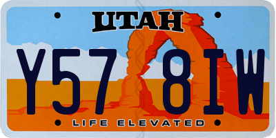 UT license plate Y578IW