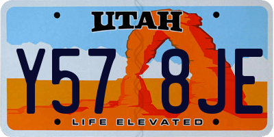 UT license plate Y578JE