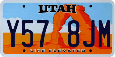 UT license plate Y578JM