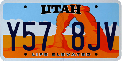 UT license plate Y578JV