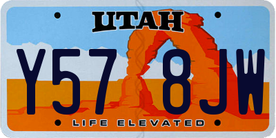 UT license plate Y578JW