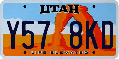 UT license plate Y578KD