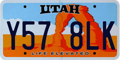 UT license plate Y578LK