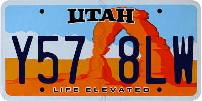 UT license plate Y578LW