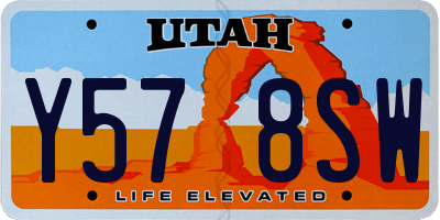 UT license plate Y578SW