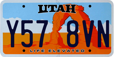 UT license plate Y578VN