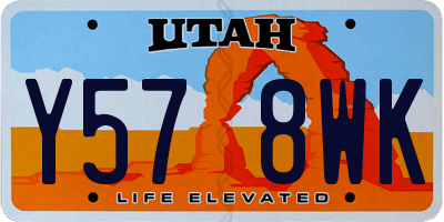 UT license plate Y578WK