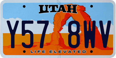 UT license plate Y578WV