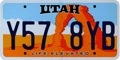 UT license plate Y578YB