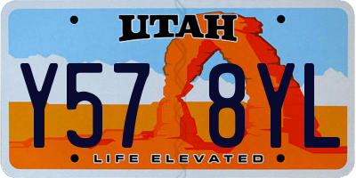 UT license plate Y578YL