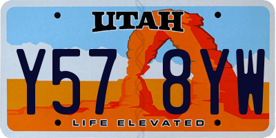 UT license plate Y578YW