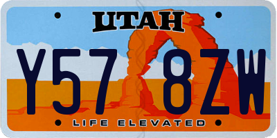 UT license plate Y578ZW