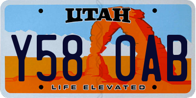 UT license plate Y580AB