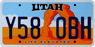 UT license plate Y580BH