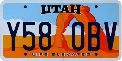 UT license plate Y580BV