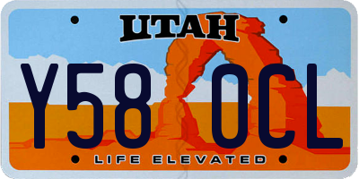 UT license plate Y580CL