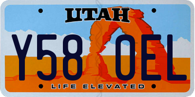 UT license plate Y580EL