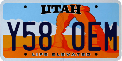 UT license plate Y580EM