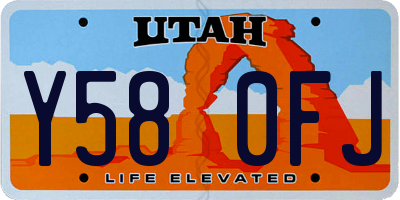 UT license plate Y580FJ