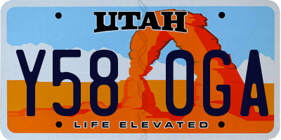 UT license plate Y580GA