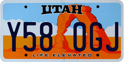 UT license plate Y580GJ