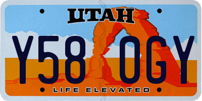 UT license plate Y580GY