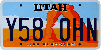 UT license plate Y580HN