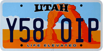 UT license plate Y580IP
