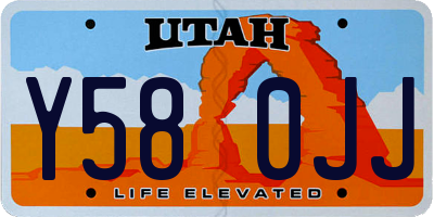 UT license plate Y580JJ