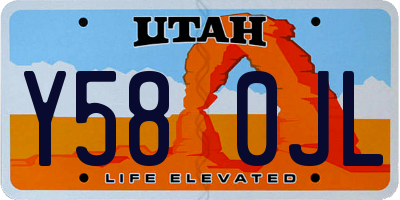 UT license plate Y580JL