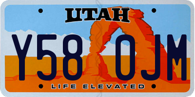 UT license plate Y580JM
