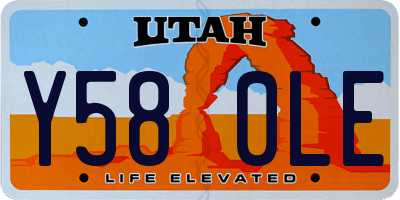 UT license plate Y580LE