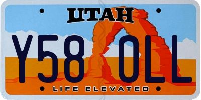 UT license plate Y580LL
