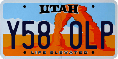 UT license plate Y580LP