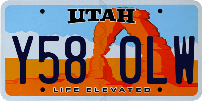UT license plate Y580LW