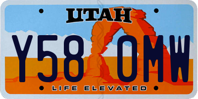 UT license plate Y580MW