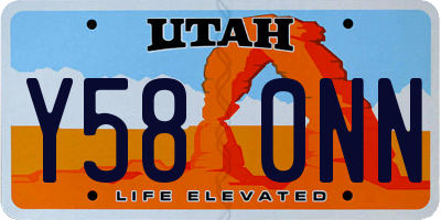 UT license plate Y580NN