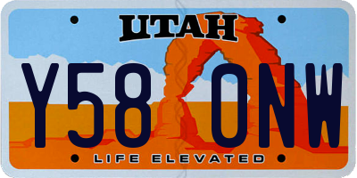 UT license plate Y580NW