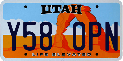 UT license plate Y580PN