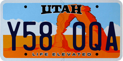 UT license plate Y580QA