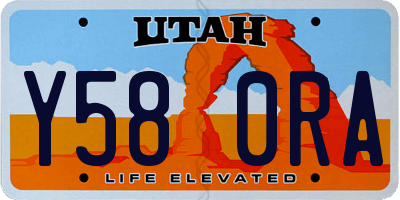 UT license plate Y580RA